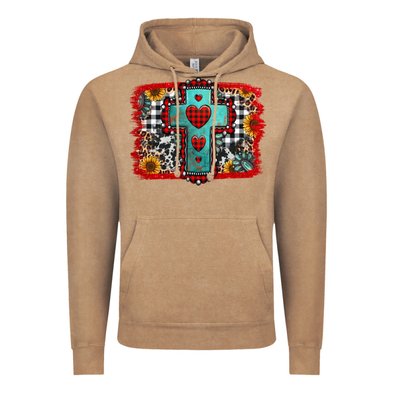Christmas Cross With Background Vintage Hoodie by Jasminsmagicworld | Teevron