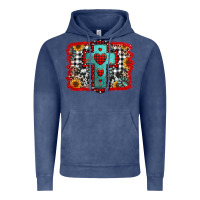 Vintage Denim Christmas cross with background Vintage Hoodie - Jasminsmagicworld