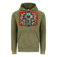 Vintage Olive Christmas cross with background Vintage Hoodie - Jasminsmagicworld