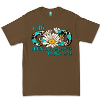 Cacao with god all things are possible daisy Premium Tee - AdoDesignShop