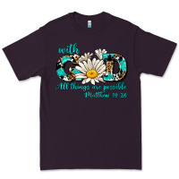 Plum with god all things are possible daisy Premium Tee - AdoDesignShop