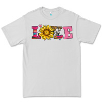 Dove Grey love sunflower valentines day Premium Tee - AdoDesignShop
