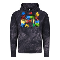Cloud Black autism awareness video game controller Vintage Hoodie - MaliasSmallBusiness