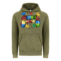 Vintage Olive autism awareness video game controller Vintage Hoodie - MaliasSmallBusiness
