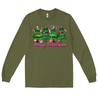 Army Green Merry Christmas Nurse trees Long Sleeve Tee - MaliasSmallBusiness