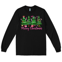 Black Merry Christmas Nurse trees Long Sleeve Tee - MaliasSmallBusiness