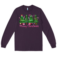Plum Merry Christmas Nurse trees Long Sleeve Tee - MaliasSmallBusiness