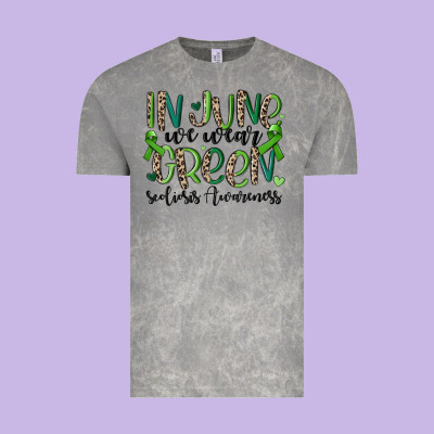 In June We Wear Green Scoliosis Awareness Vintage Tee Designed By Maliassmallbusiness