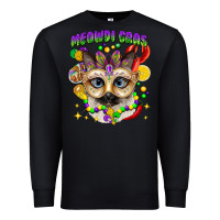 Black meowdi gras mardi gras cat Premium Sweatshirt - CowGirlArtShop