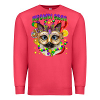 Cardinal meowdi gras mardi gras cat Premium Sweatshirt - CowGirlArtShop
