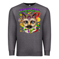 Charcoal Heather meowdi gras mardi gras cat Premium Sweatshirt - CowGirlArtShop