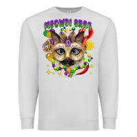 Dove Grey meowdi gras mardi gras cat Premium Sweatshirt - CowGirlArtShop