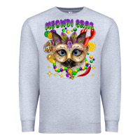 Heather Grey meowdi gras mardi gras cat Premium Sweatshirt - CowGirlArtShop