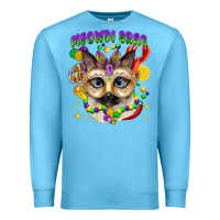Ocean Blue meowdi gras mardi gras cat Premium Sweatshirt - CowGirlArtShop