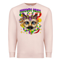 Pale Pink meowdi gras mardi gras cat Premium Sweatshirt - CowGirlArtShop