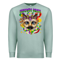 Seafoam meowdi gras mardi gras cat Premium Sweatshirt - CowGirlArtShop