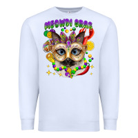 White meowdi gras mardi gras cat Premium Sweatshirt - CowGirlArtShop