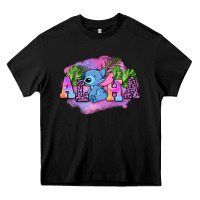 Black aloha stitch Heavy Core Tee - AdoDesignShop