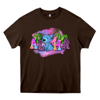 Chocolate Brown aloha stitch Heavy Core Tee - AdoDesignShop