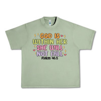 Oil Green god is within her she will not fall Urban Heavy Tee - MaliasSmallBusiness
