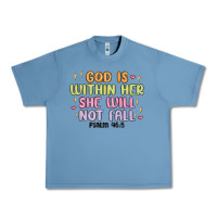 Pebble Blue god is within her she will not fall Urban Heavy Tee - MaliasSmallBusiness