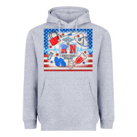 Heather Grey American memorial day rn registered nurse Heavyweight Hoodie - TumblerDesignByShophia
