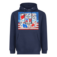 Navy American memorial day rn registered nurse Heavyweight Hoodie - TumblerDesignByShophia