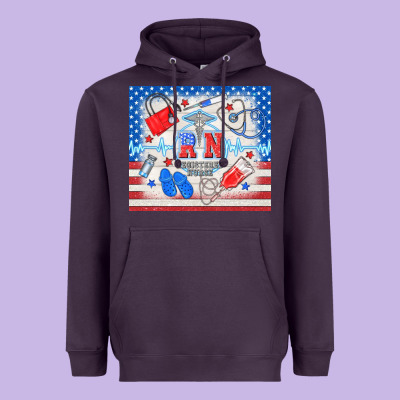 American Memorial Day Rn Registered Nurse Heavyweight Hoodie Designed By Tumblerdesignbyshophia