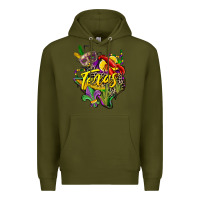 Army Green texas map mardi gras Premium Hoodie - CowGirlArtShop