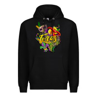 Black texas map mardi gras Premium Hoodie - CowGirlArtShop