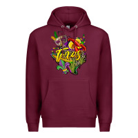 Burgundy texas map mardi gras Premium Hoodie - CowGirlArtShop