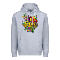 Heather Grey texas map mardi gras Premium Hoodie - CowGirlArtShop