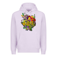 Lilac texas map mardi gras Premium Hoodie - CowGirlArtShop