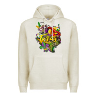 Oatmeal Heather texas map mardi gras Premium Hoodie - CowGirlArtShop