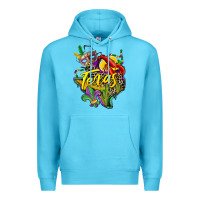 Ocean Blue texas map mardi gras Premium Hoodie - CowGirlArtShop