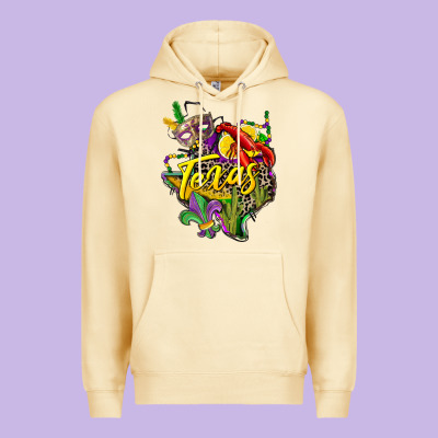 Texas Map Mardi Gras Premium Hoodie Designed By Cowgirlartshop