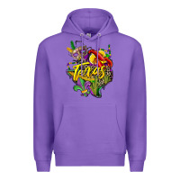 Purple texas map mardi gras Premium Hoodie - CowGirlArtShop