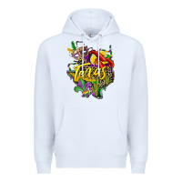 White texas map mardi gras Premium Hoodie - CowGirlArtShop