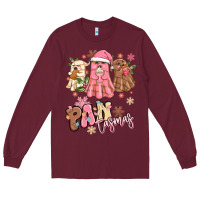 Burgundy pantasmas christmas mexican conchas ghosts Long Sleeve Tee - MaliasSmallBusiness