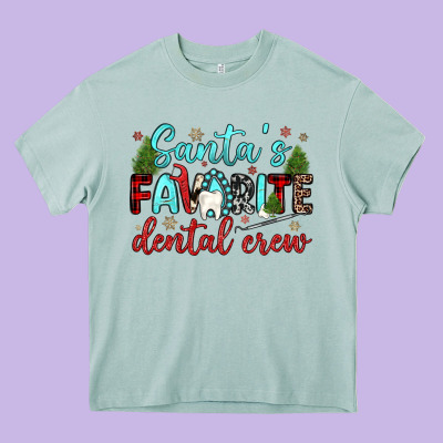 Santas Favorite Dental Crew Heavy Core Tee Designed By Jahusdesignshop