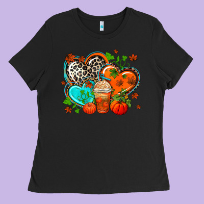 Western Leopard  Fall   Hearts Ladies Tee Designed By Adodesignshop