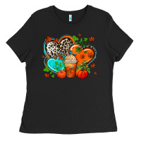 Black western leopard  fall   hearts Ladies Tee - AdoDesignShop