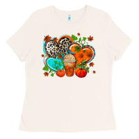 Bone western leopard  fall   hearts Ladies Tee - AdoDesignShop
