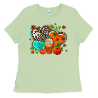 Matcha western leopard  fall   hearts Ladies Tee - AdoDesignShop