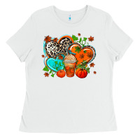 White western leopard  fall   hearts Ladies Tee - AdoDesignShop