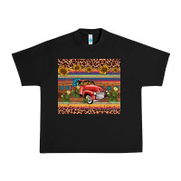 Black truck sunflower leopard Urban Heavy Tee - AdoDesignShop