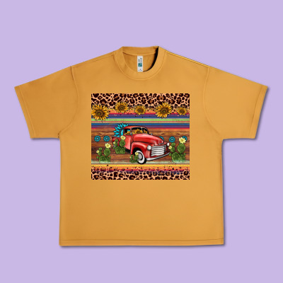 Truck Sunflower Leopard Urban Heavy Tee Designed By Adodesignshop
