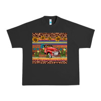 Pigment Black truck sunflower leopard Urban Heavy Tee - AdoDesignShop
