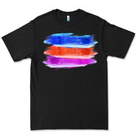 Black Blue Orange Purple Colored Triple Brush Strokes Premium Tee - Bettercallsaul