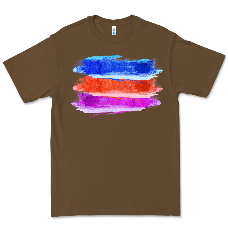 Blue Orange Purple Colored Triple Brush Strokes Premium Tee by Bettercallsaul | Teevron